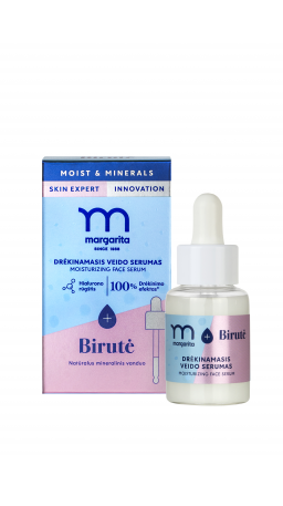 MARGARITA MOIST&MINERALS Intensyviai drėkinantis serumas su "Birutės" mineraliniu vandeniu 30ml